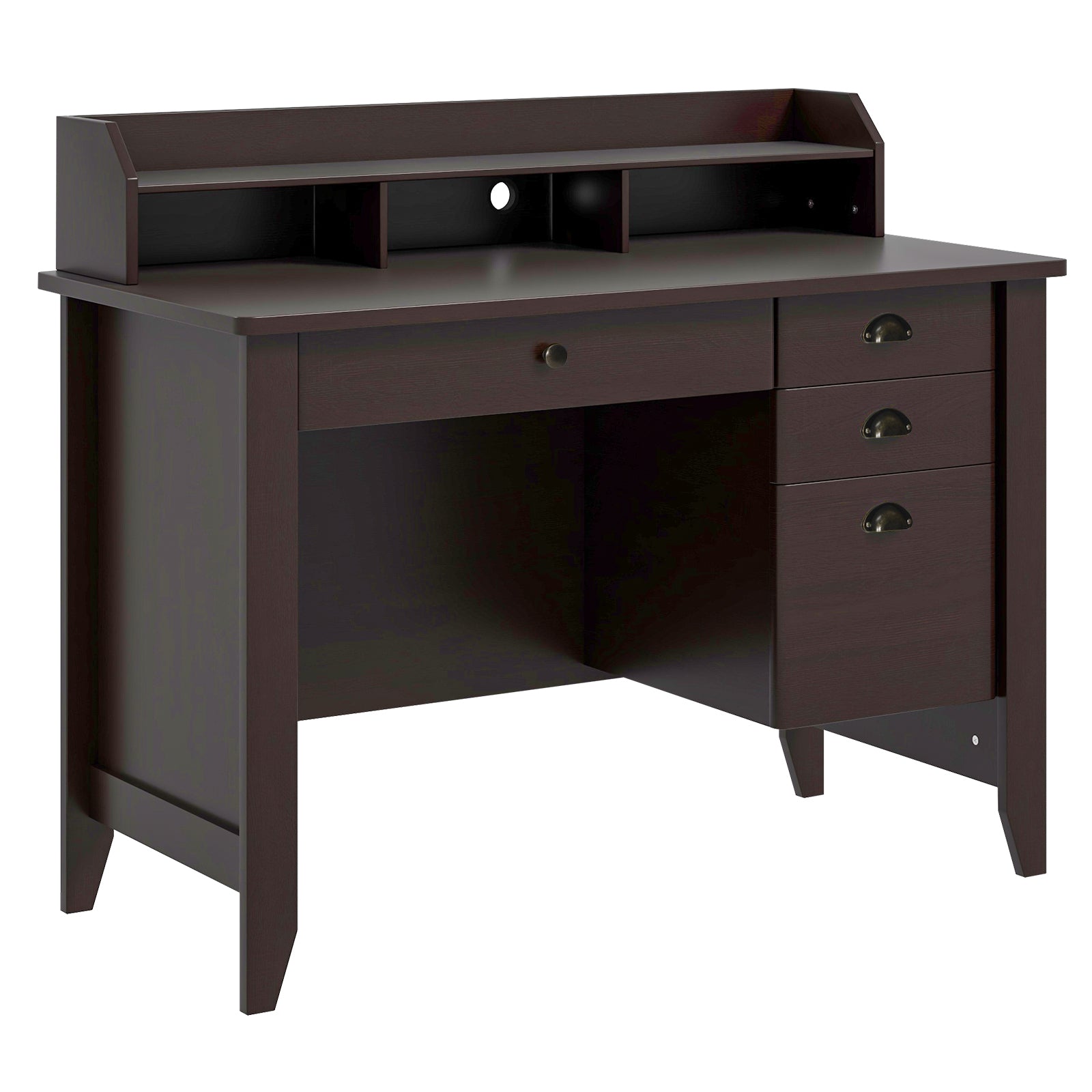 Computer Desk PC Laptop and Writing Table Workstation -Black - Brown