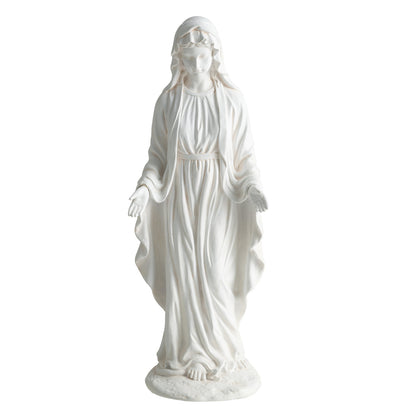 Virgin Mary Statue 29.5 inch Tall Outdoor Religious Sculpture with Aged Finish