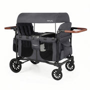 Wagon Stroller for 4 Kids Foldable 4-Seater Push-Pull Toddler Stroller
