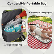 Wagon Stroller for 4 Kids Foldable 4-Seater Push-Pull Toddler Stroller