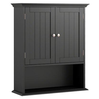 Wall Mount Bathroom Cabinet Storage Organizer with Doors and Shelves