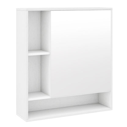 Wall Mounted Bathroom Cabinet with Mirror Single Door-White