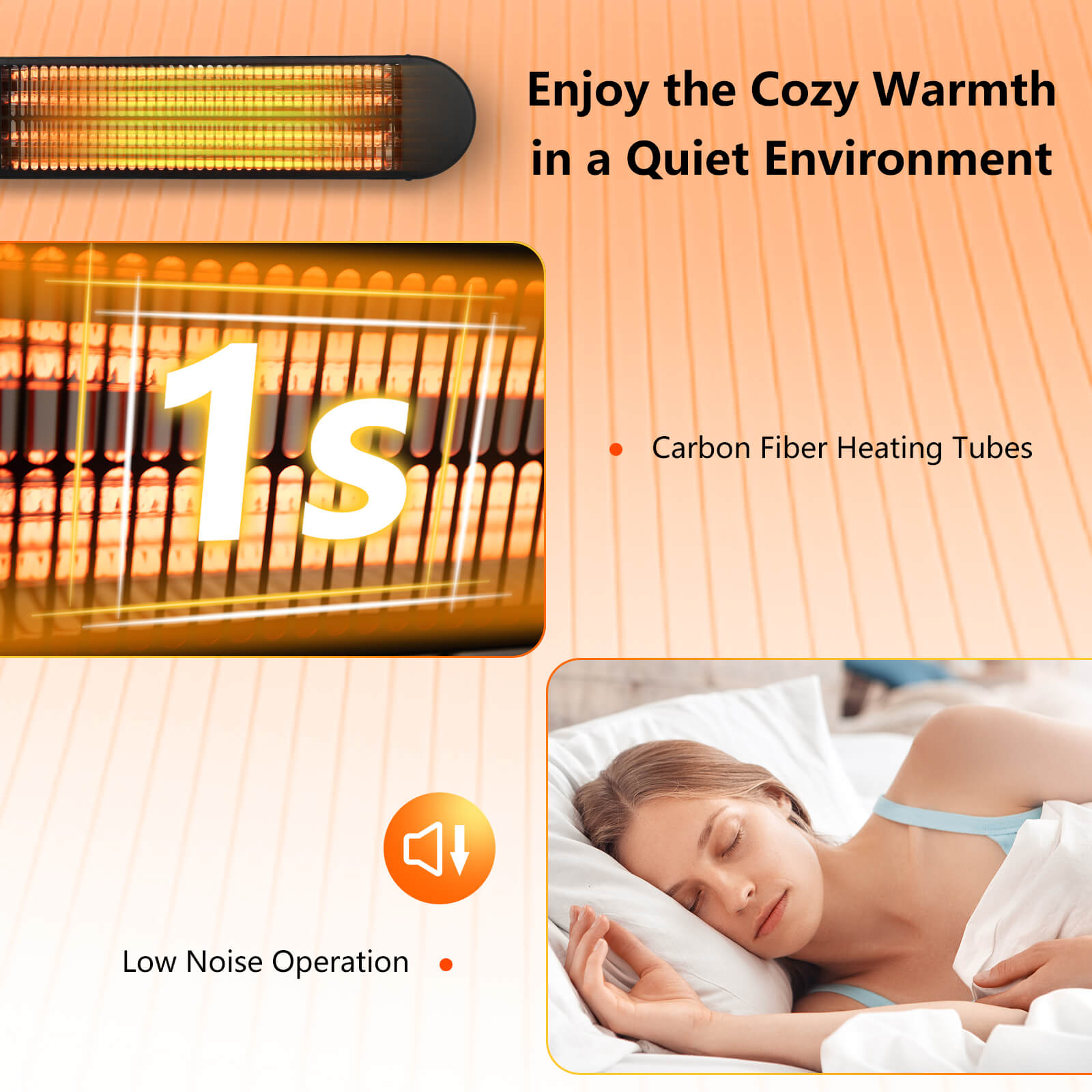 750W/1500W Wall Mounted Infrared Heater with Remote Control