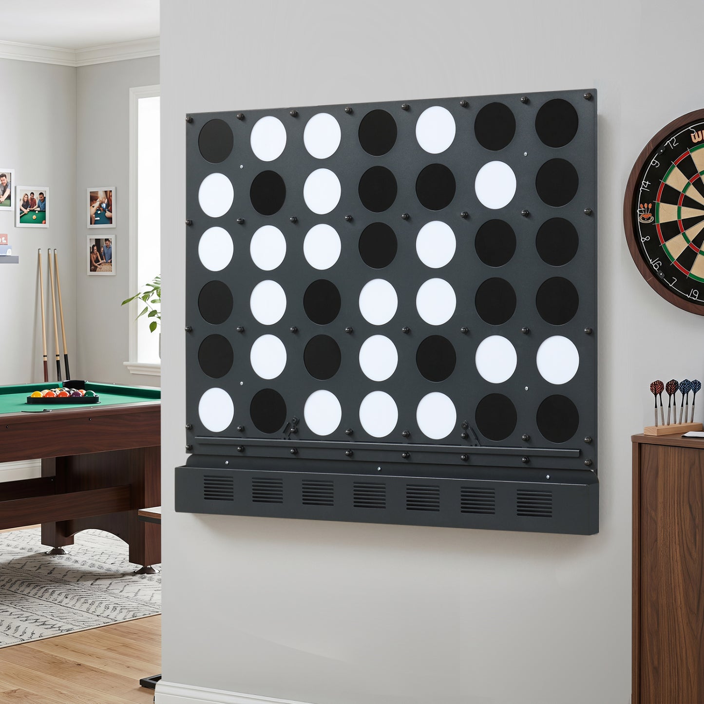 Wall-Mounted Jumbo 4-in-a-Row Game with Acrylic Discs