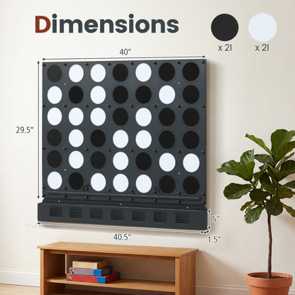 Wall-Mounted Jumbo 4-in-a-Row Game with Acrylic Discs
