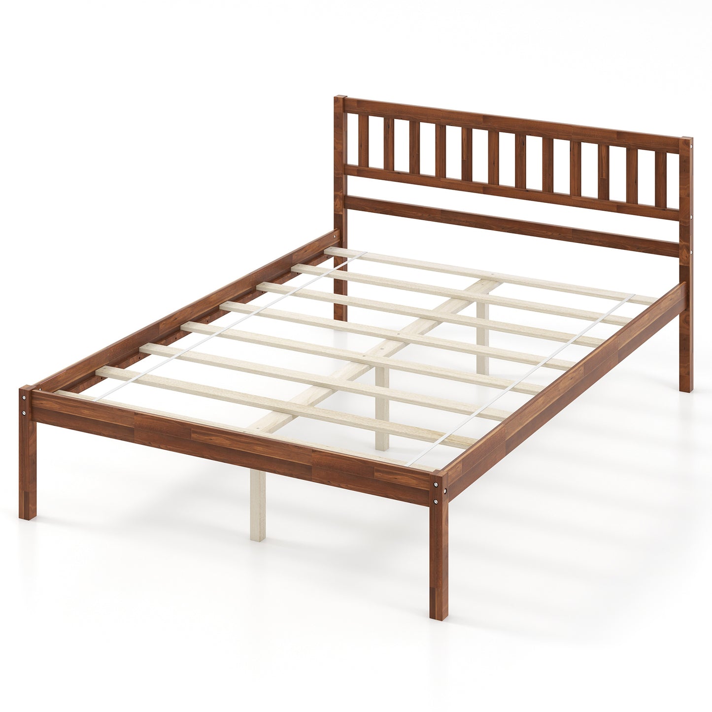 Twin/Full/Queen Size Wood Bed Frame with Headboard and Slat Support