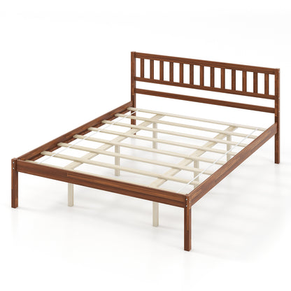 Twin/Full/Queen Size Wood Bed Frame with Headboard and Slat Support-Twin Size - Queen Size