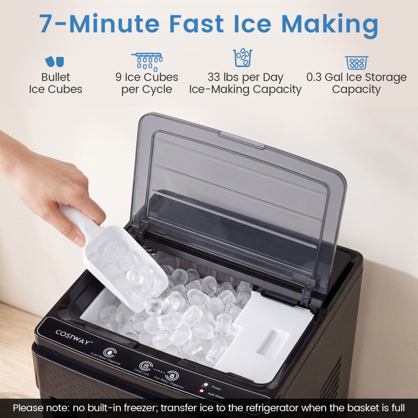 3-in-1 Water Dispenser with Ice Maker - Bottom Loading