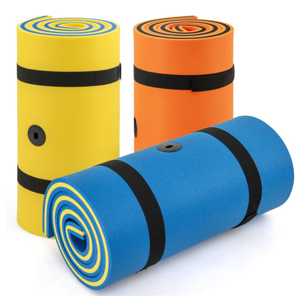7 Inches x 2 Inches Water Mat with Safety Tether and Pillow Design for Lake and Pool-Blue