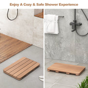 Waterproof HIPS Spa Shower Mat for Bathroom with Non Slip Foot Pads-Brown