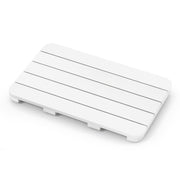 Waterproof HIPS Spa Shower Mat for Bathroom with Non Slip Foot Pads-Brown - White
