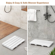 Waterproof HIPS Spa Shower Mat for Bathroom with Non Slip Foot Pads-White