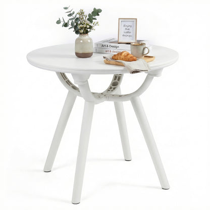Weather-Resistant Circular Small End Table for Poolside and Balcony