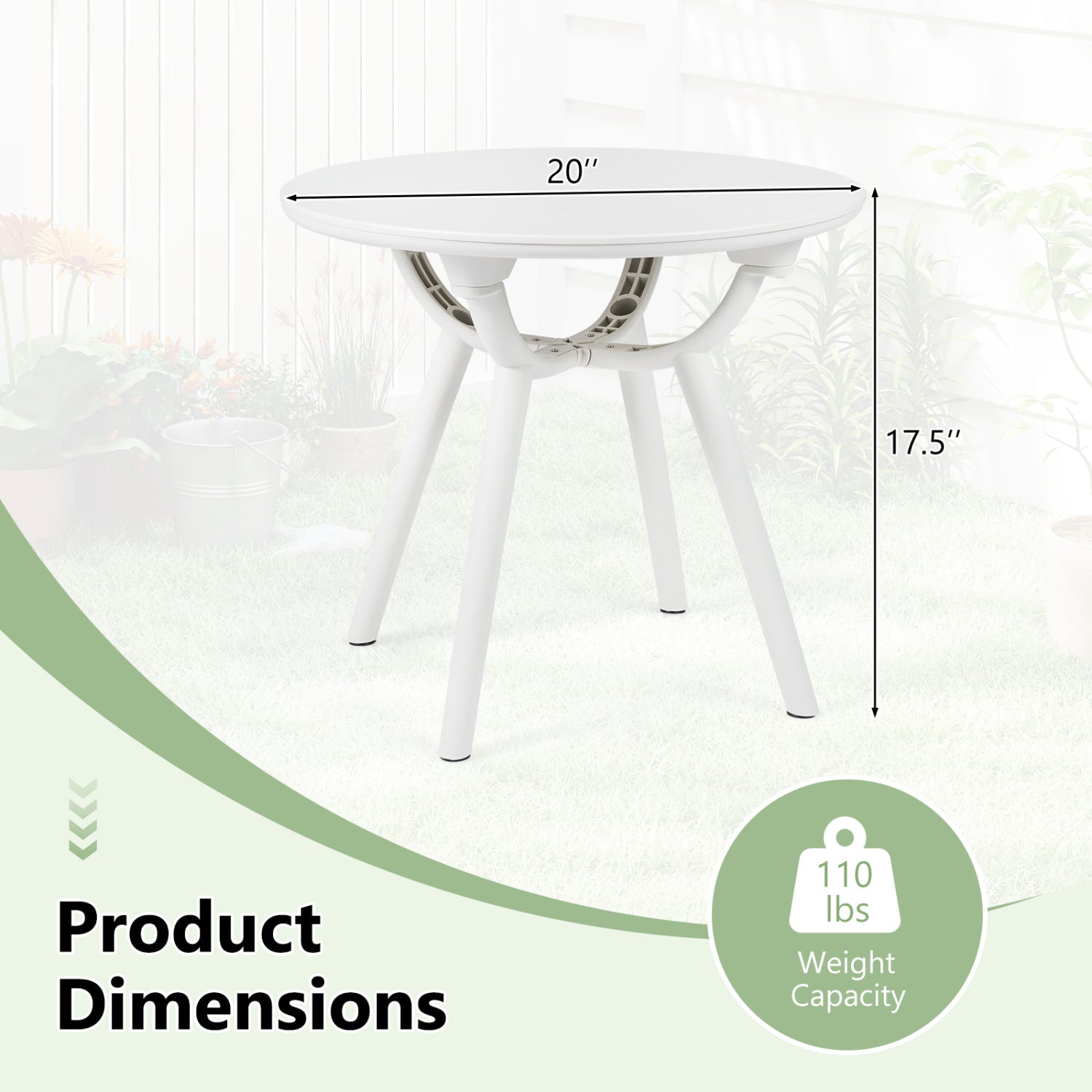Weather-Resistant Circular Small End Table for Poolside and Balcony