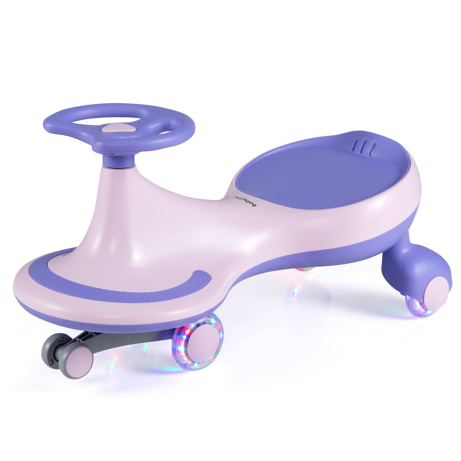 Wiggle Car Ride-on Toy with Flashing Wheels-Purple - Purple