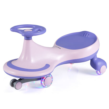 Wiggle Car Ride-on Toy with Flashing Wheels-Purple - Purple