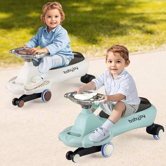Wiggle Car with Hauling Rope Ride on Toy with Under-Seat Storage