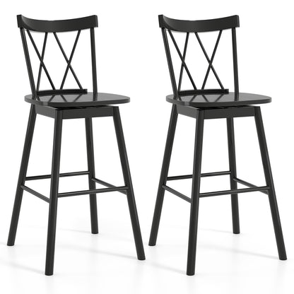Set of 2 Windsor Bar Stool with Ergonomic Backrest and Footrests