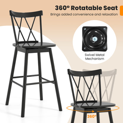 Set of 2 Windsor Bar Stool with Ergonomic Backrest and Footrests