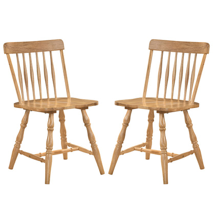 Windsor Dining Chairs Set of 2 with Curved Spindle Back