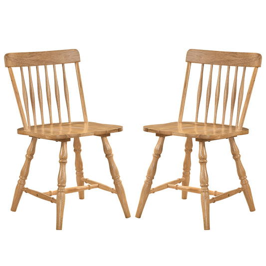 Windsor Dining Chairs Set of 2 with Curved Spindle Back