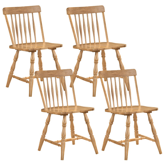 Windsor Dining Chairs Set of 4 with Curved Spindle Back