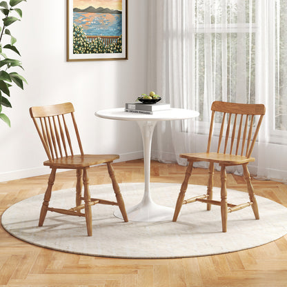 Windsor Dining Chairs Set of 4 with Curved Spindle Back