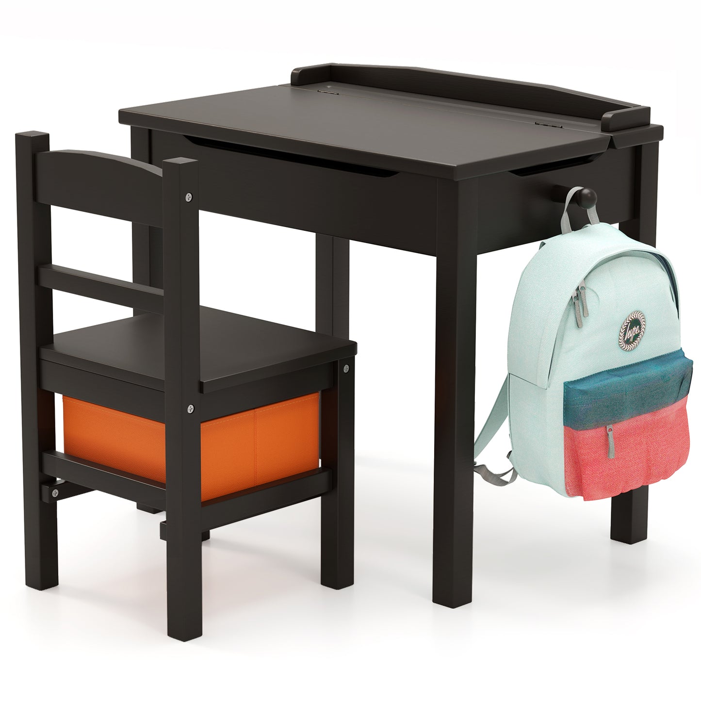 Wood Activity Kids Table and Chair Set with Storage Space