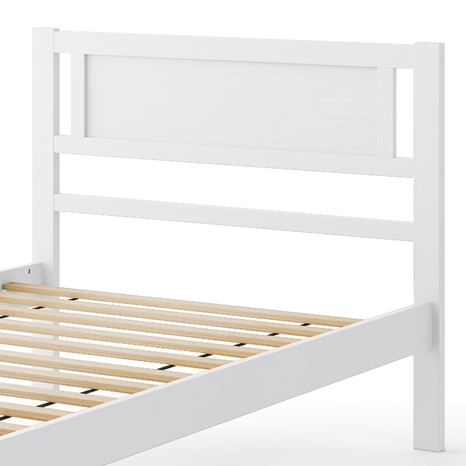 Twin/Full/Queen Size Wood Bed Frame with Headboard and Wooden Slats Support-Twin