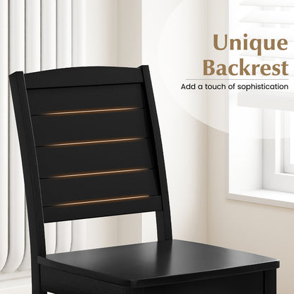 Wood Dining Chair Set of 2 Armless Kitchen Chairs with Rubber Wood Legs