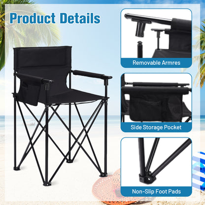 Portable 38 Inch Oversized High Camping Fishing Folding Chair