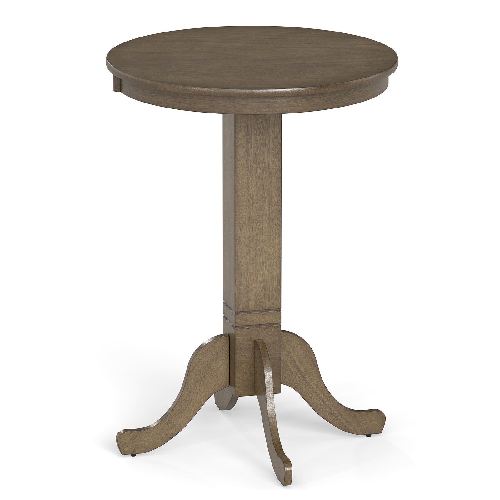 Wood Pub Round Dining Table with Pedestal Base-Gray