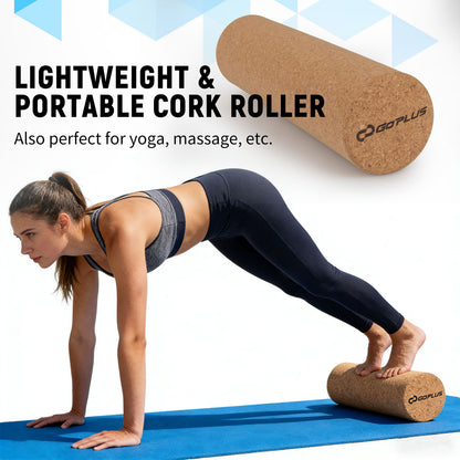 Wooden Balancing Board with Cork Roller and Storage Rack to Exercise-Black