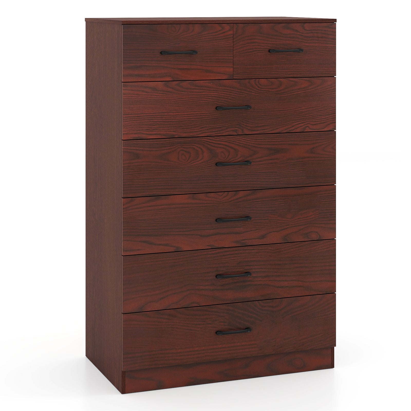Wooden Chest of Drawers with Anti-toppling Device and Metal Handles