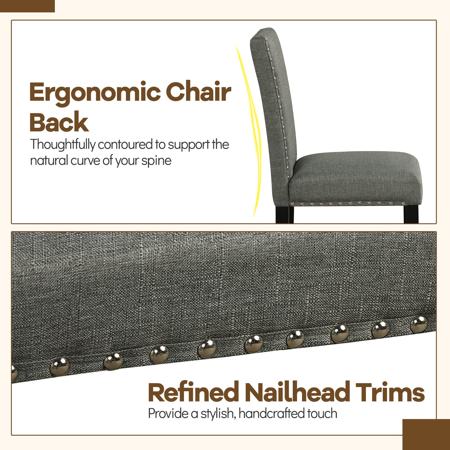 Wooden Dining Chairs Set of 2 with Bent Wood Legs
