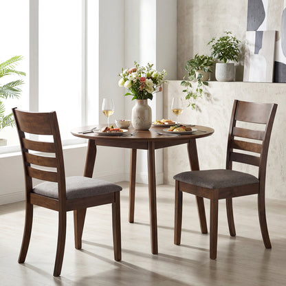 Wooden Dining Chairs Set of 4 Upholstered Kitchen Chairs with Rubber Wood Frame