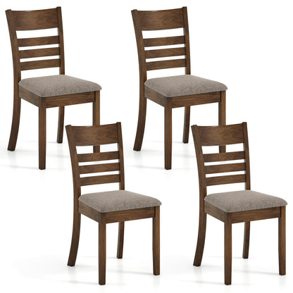 Wooden Dining Chairs Set of 4 Upholstered Kitchen Chairs with Rubber Wood Frame