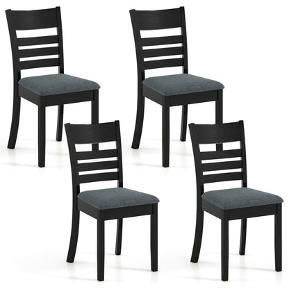 Wooden Dining Chairs Set of 4 Upholstered Kitchen Chairs with Rubber Wood Frame