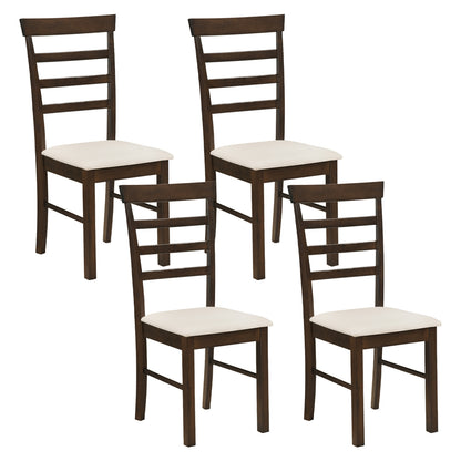 Dining Chairs Set of 4 with Fabric Cushion and Wood Frame