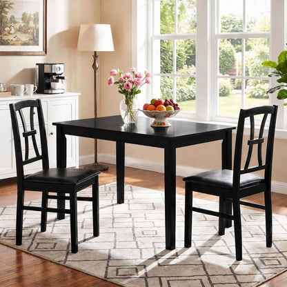 Dining Chairs Set of 2 with Padded Faux Leather Seats