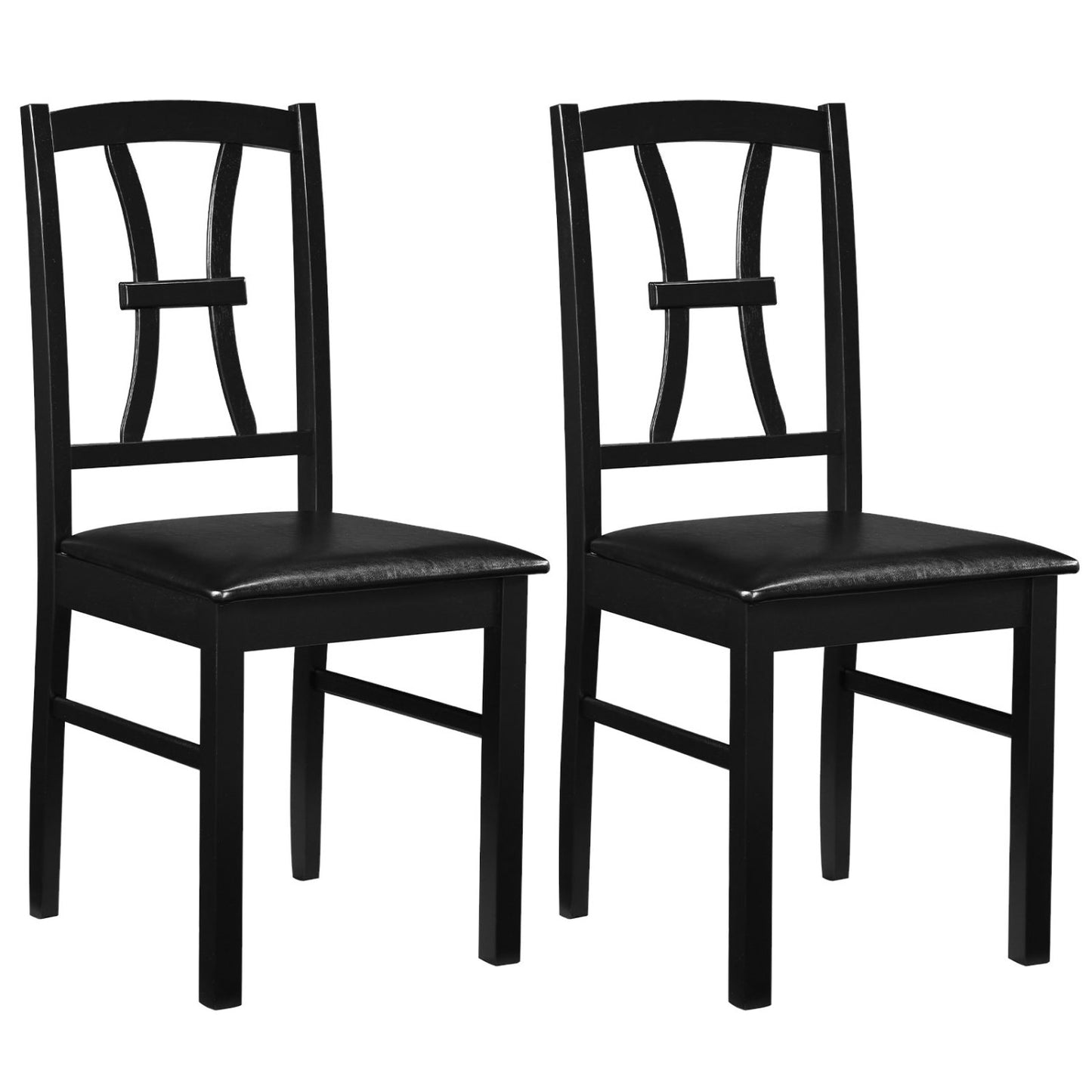 Dining Chairs Set of 2 with Padded Faux Leather Seats