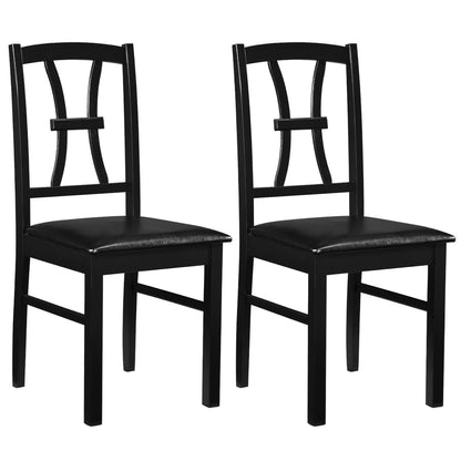 Dining Chairs Set of 2 with Padded Faux Leather Seats