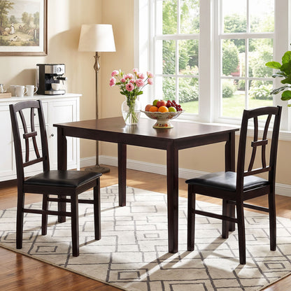 Dining Chairs Set of 2 with Padded Faux Leather Seats
