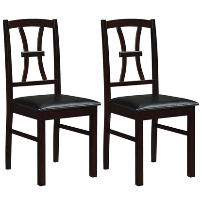 Dining Chairs Set of 2 with Padded Faux Leather Seats