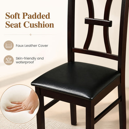 Dining Chairs Set of 2 with Padded Faux Leather Seats