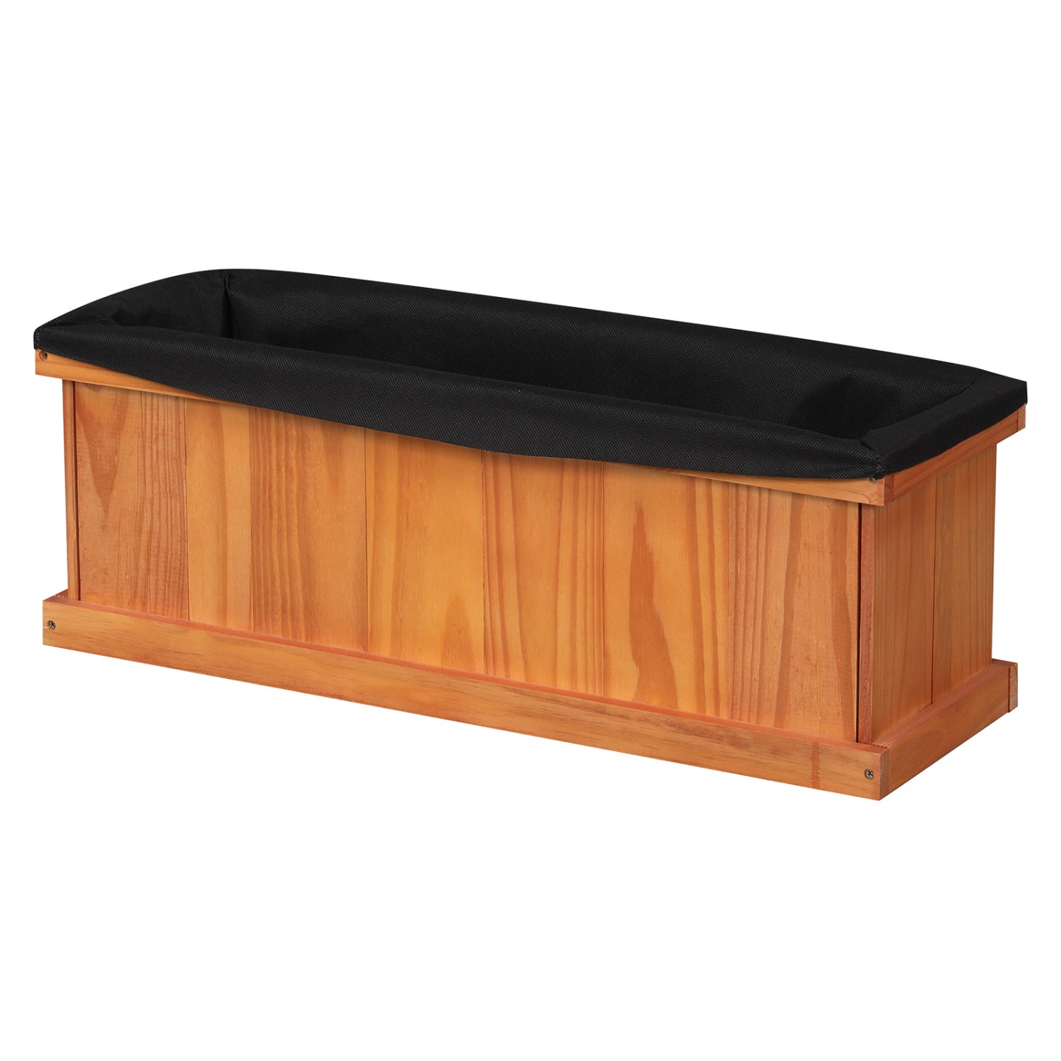 Wooden Raised Garden Bed with Drainage Holes and Liner Solid Fir Wood Planter Box-M