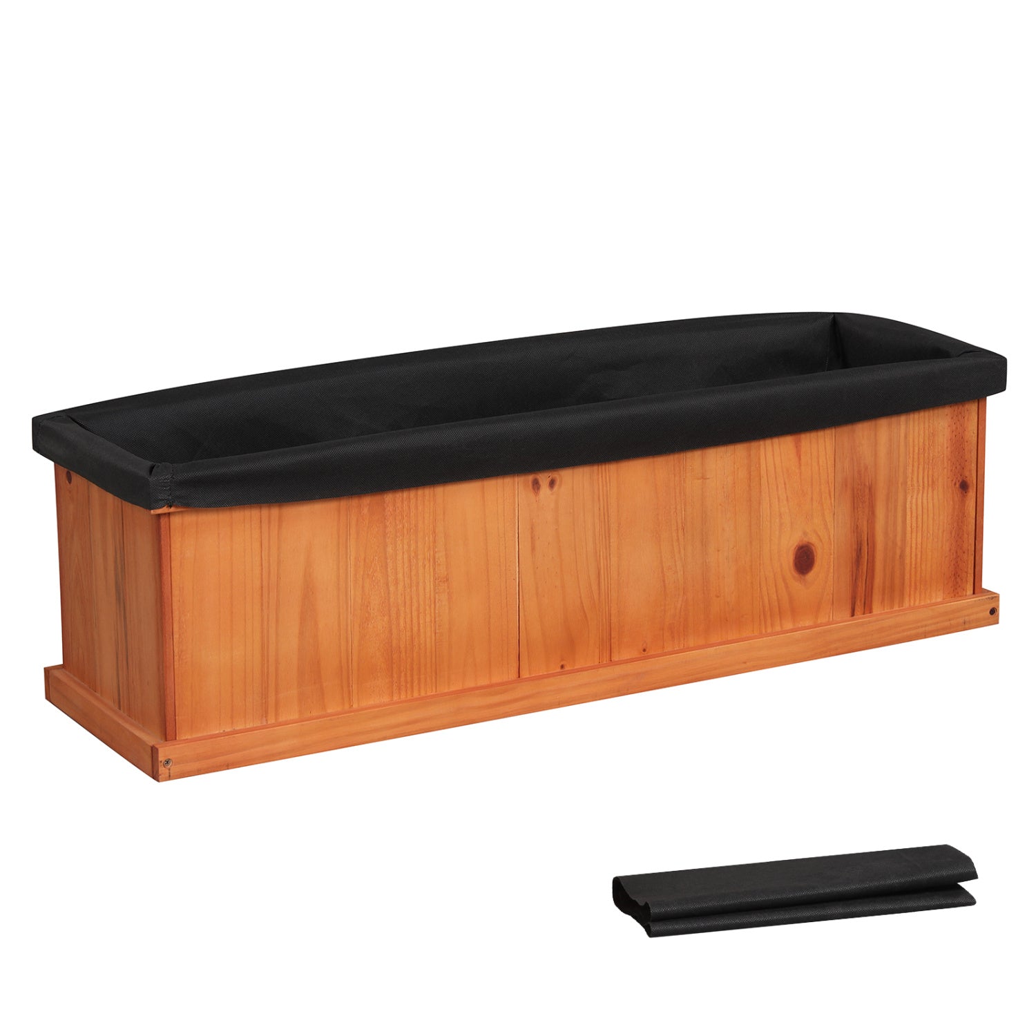 Wooden Raised Garden Bed with Drainage Holes and Liner Solid Fir Wood Planter Box-L