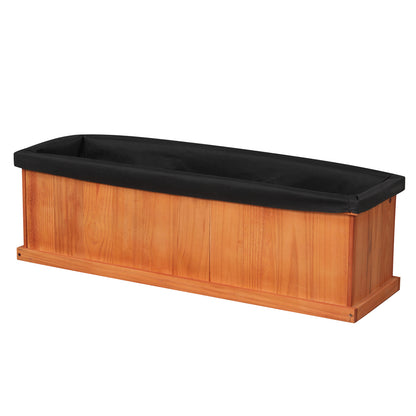 Wooden Raised Garden Bed with Drainage Holes and Liner Solid Fir Wood Planter Box-L