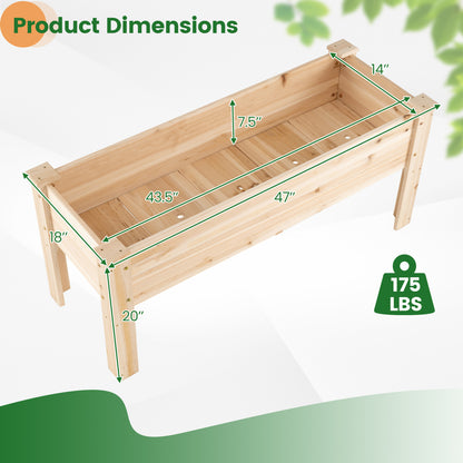 Elevated Wooden Raised Garden Bed with Legs - 175 LBS Capacity