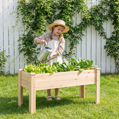 Elevated Wooden Raised Garden Bed with Legs - 175 LBS Capacity